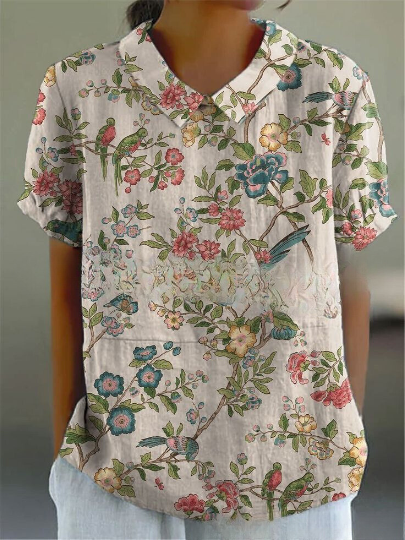 Bluse mit Blumenmuster für Damen | Lässig